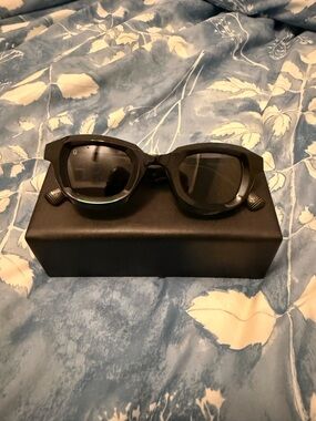 James Oro Black Thick Frame Sunglasses